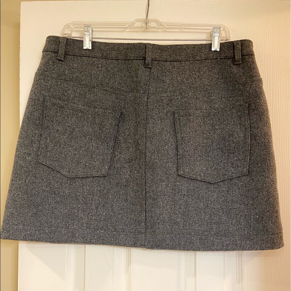 WEEKDAY- NWT- Grey Wool Mini Skirt Size L - Picture 2 of 7